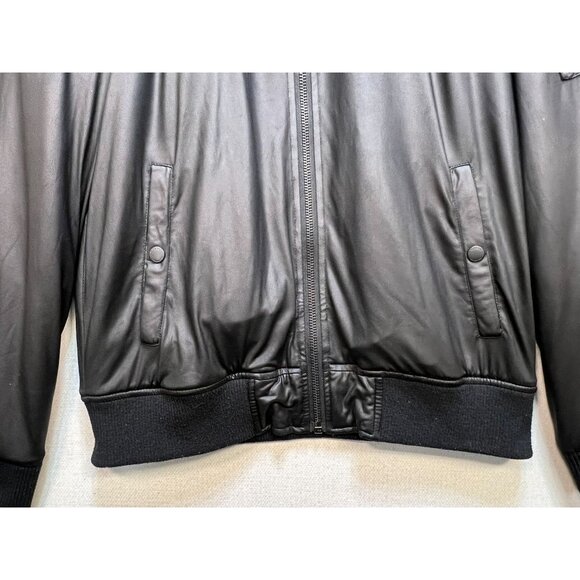 Guess Los Angeles Men's Full Zip Bomber Jacket Long Sleeve Size S Black Pockets - Picture 7 of 11